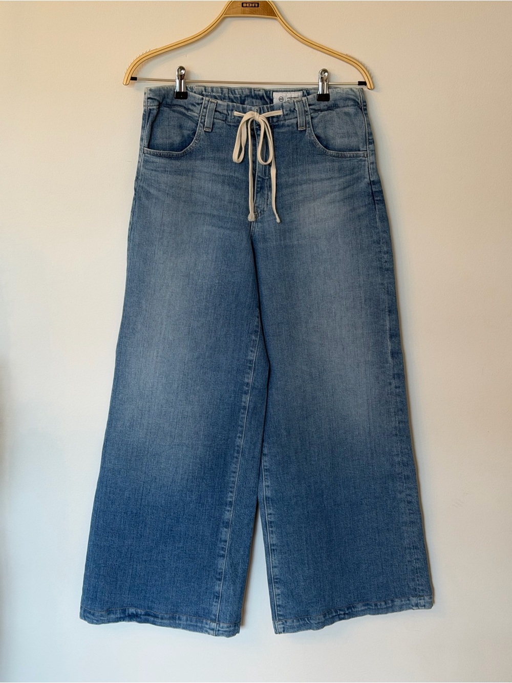 Ag Adriano Goldschmied Light Blue Stella Cinched Low Slung Palazzo - Picture 2 of 5
